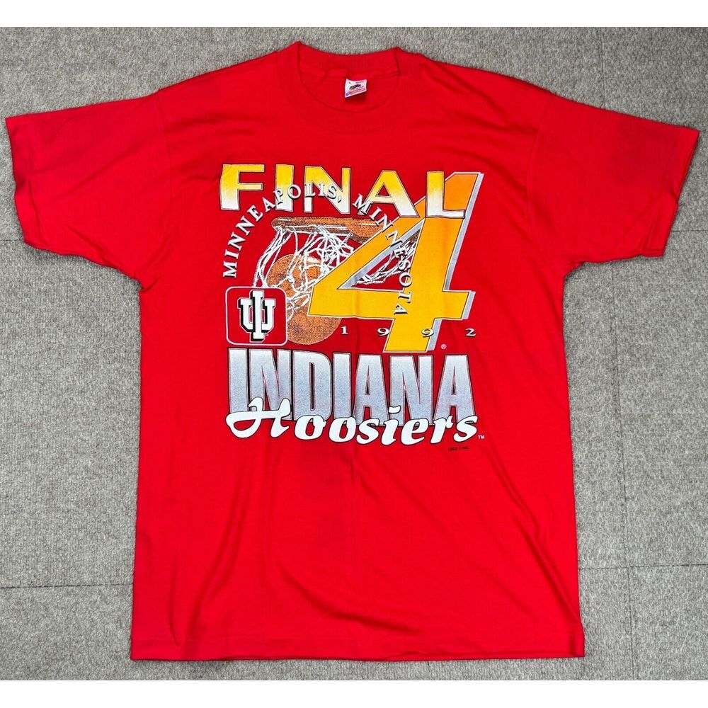 Fruit Of The Loom Vtg Made In USA 1992‎ Indiana Hoosiers NCAA Final 4 T-Shirt XL